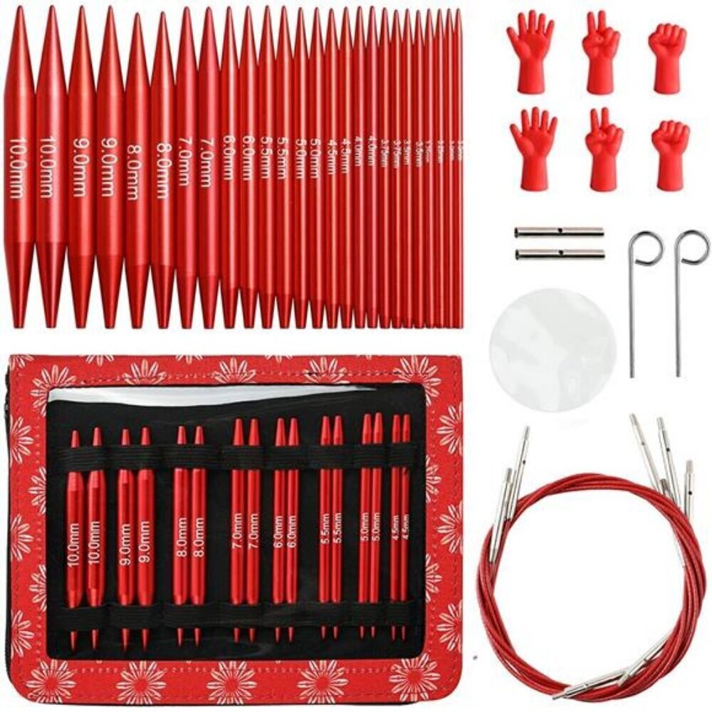 Circular Knitting Needles 13 Pairs Interchangeable Set